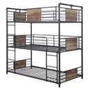 Brantley - Triple Twin Bunk Bed - Sandy Black & Dark Bronze Hand-Brushed