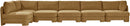 Hammond - Velvet Performance Fabric Upholstered 6 Piece L-Shaped Armless Sectional
