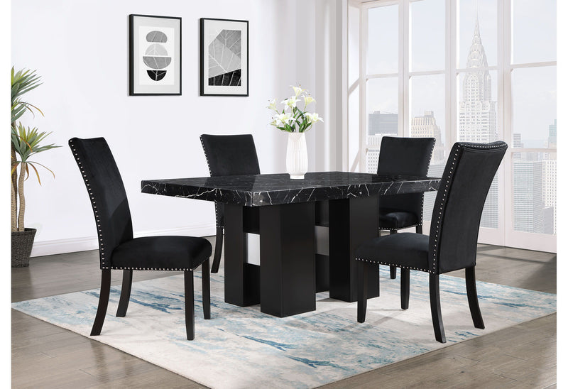 D03 - Dining Table And 6 D03 Dining Chairs - Black