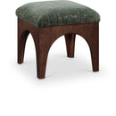 Lawson - Chenille Fabric Upholstered Ottoman - Walnut Base