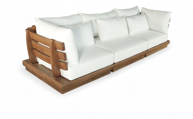 Mirella - 3 Piece Water Resistant Fabric Upholstered Outdoor Patio Modular Sofa