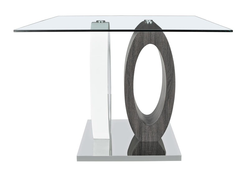 D1628 - Square Bar Table - Clear / Dark Gray / Silver / White