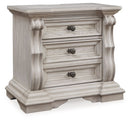 Bruchandi - Three Drawer Night Stand - Antique White