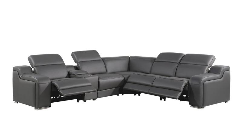 1116 - Power Reclining Italian Leather Sectional