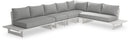 Maldives - 5 Piece Water Resistant Outdoor Patio Modular Sectional With White Base