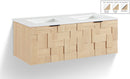 Leonardo - Engineered Stone And Solid Wood 24" Wall Mounted Bathroom Vanity