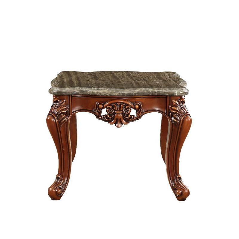 Eustoma - End Table - Marble Top & Walnut