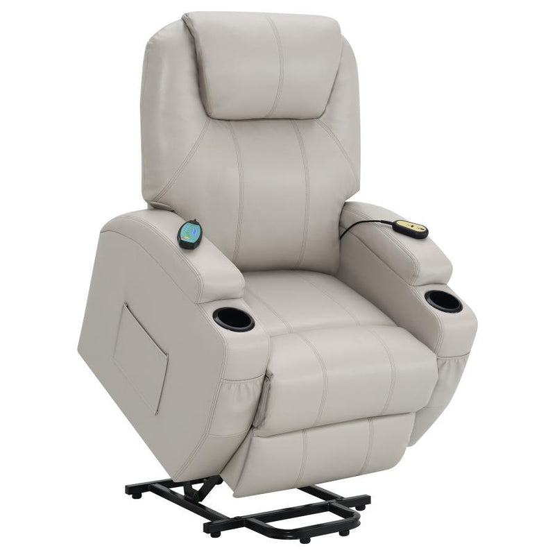 Sanger - Upholstered Power Lift Massage Recliner