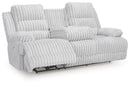Rhines Falls - Reclining Power Sofa With Drop Down Table - Alloy