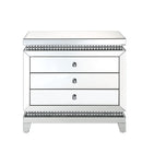 Lotus - 32" Console Cabinet - Mirrored & Faux Ice Cube Crystals