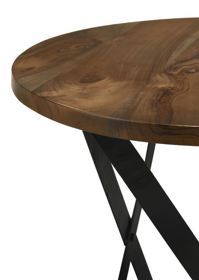 Zack - Round End Table - Smokey Gray And Black