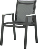 Nizuc - Outdoor Patio Dining Arm Chair With Gray Frame (Set of 2)