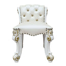 Vendome - Vanity Stool - Beige Synthetic Leather & Antique Pearl