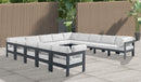 Nizuc - Outdoor Patio 13 Piece Modular Sectional With Gray Frame