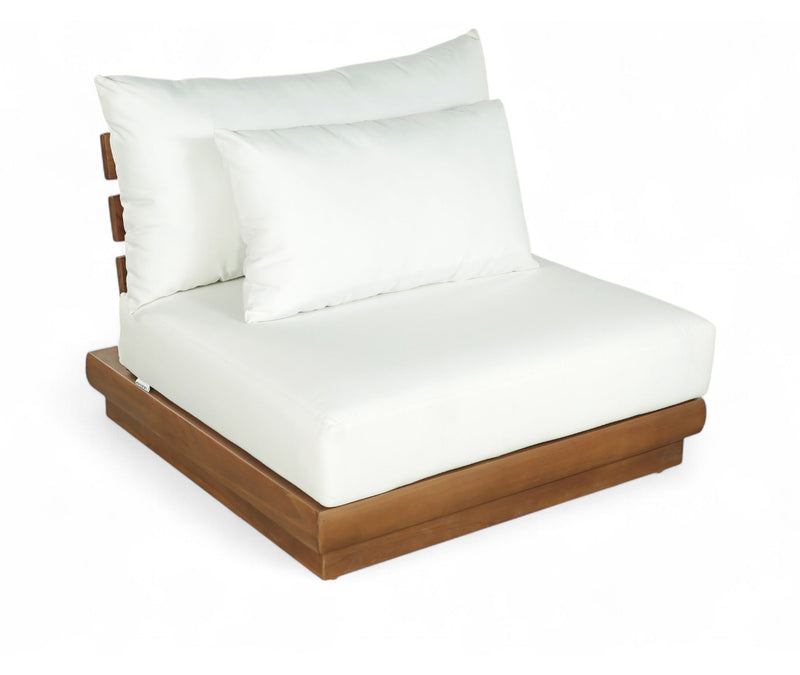 Mirella - Water Resistant Fabric Upholstered Outdoor Patio Modular Armless Chair