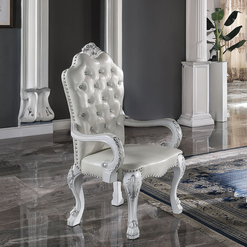 Dresden - Arm Chair (Set of 2) - Synthetic Leather & Bone White