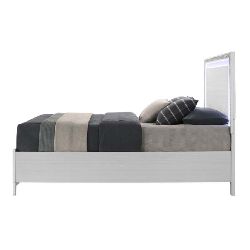 Haiden - Queen Bed With Storage - Led & White Finish