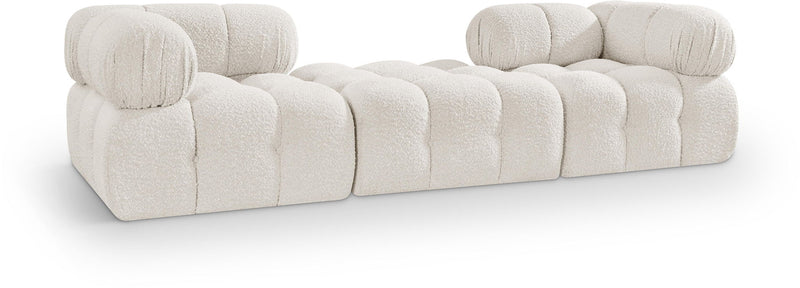 Ames - 3 Piece Boucle Modular Sofa With 1 Backless Seat