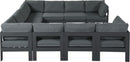 Nizuc - Outdoor Patio 10 Piece Modular Sectional With Gray Frame