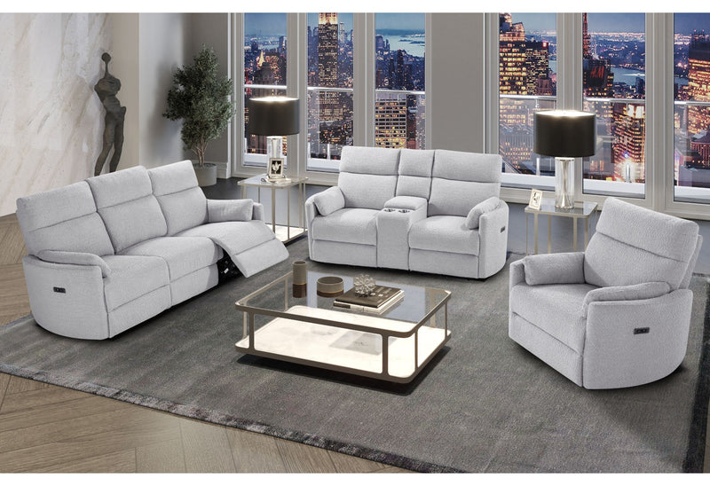 U8571 - Power Reclining Sofa/Power Console Reclining Loveseat/Power Recline - Fluffy Dolphin