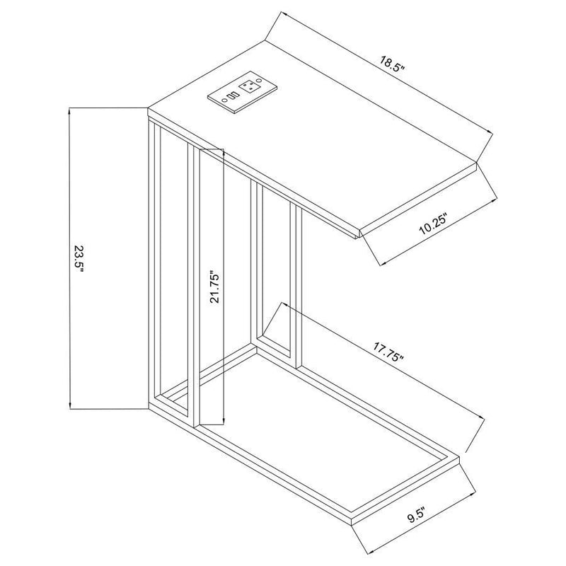 Rudy - Snack Table with Power Outlet