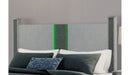Logan - 4 Piece King Bedroom Set (Bed, Dresser, Mirror, Nightstand) - Silver