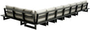 Maldives - 7 Piece Water Resistant Outdoor Patio Modular Sectional With Gray Base