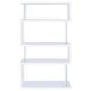 Emelle - 4-Shelf Glass Panel Bookshelf