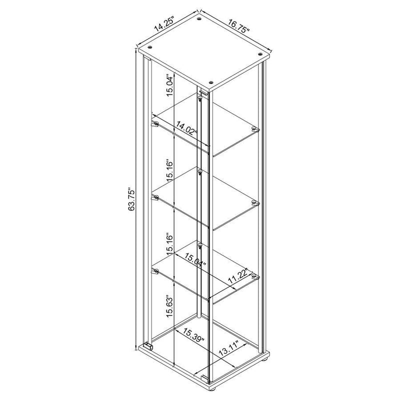 Bellatrix - 4-Shelf Clear Glass Curio Cabinet