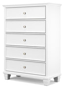 Fortman - Five Drawer Chest - White