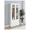 Hawthorne - 4-Shelf Glass Door Tall Cabinet With Drawers