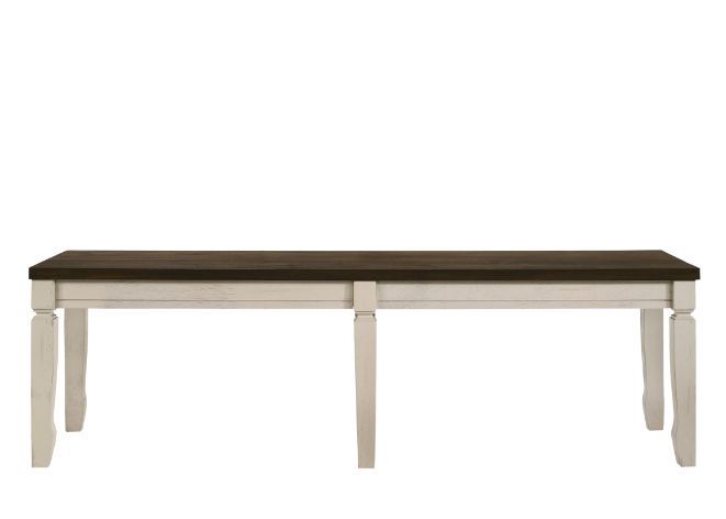 Fedele - Bench - Weathered Oak & Cream Finish