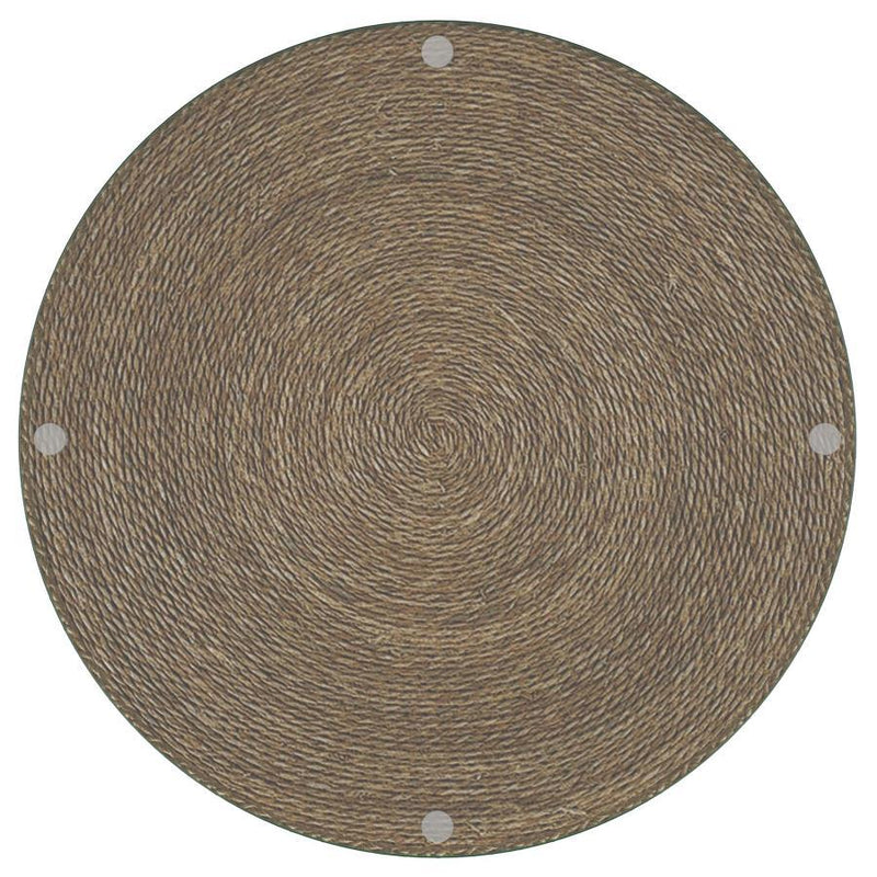 Halden - Round Woven Seagrass Accent Side Table - Light Brown