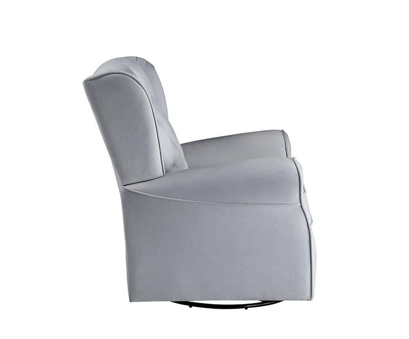 Zeger - Swivel Chair With Glider - Gray Fabric