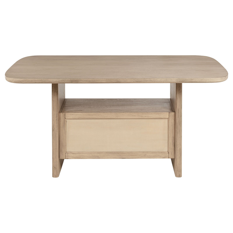 Kailani - Cane Counter Height Storage Dining Table - Beige Oak