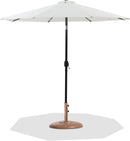 Fiji - Aluminum Patio Umbrella With Round Teak And Black Base