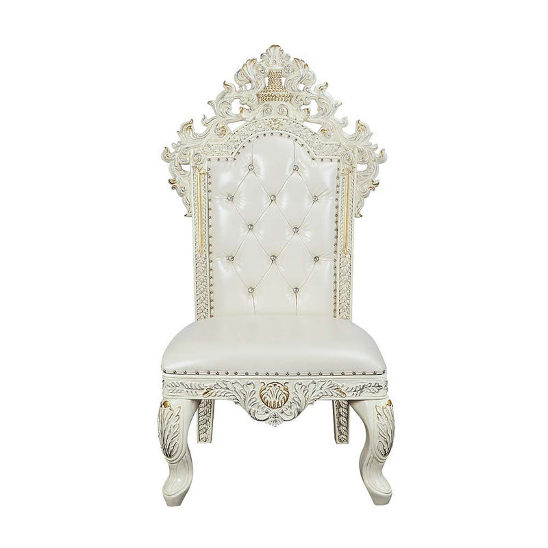 Adara - Side Chair (Set of 2) - White PU & Antique White Finish