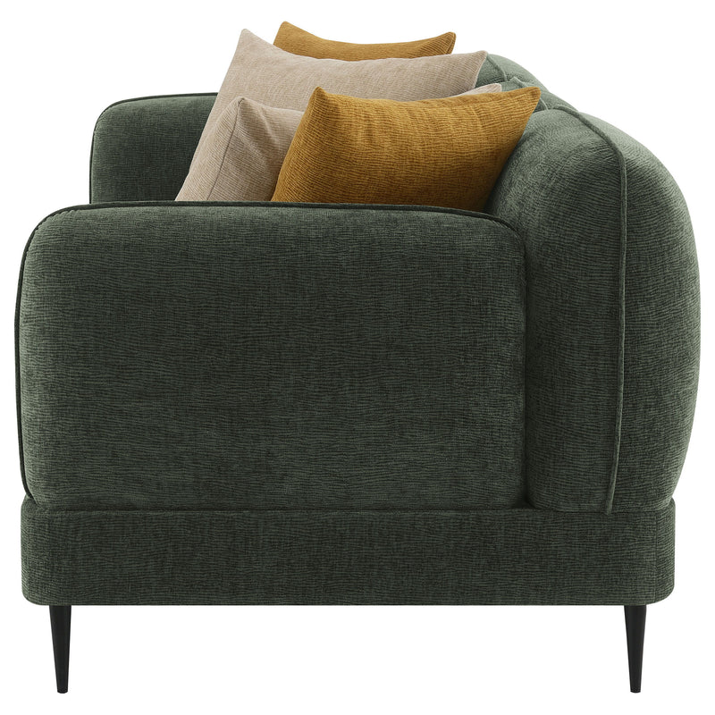 Jade - Chenille Upholstered Modern Track Arm Sofa - Green