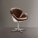 Brancaster - Accent Chair With Swivel - Retro Brown Top Grain Leather & Aluminum