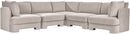 Hammond - Velvet Performance Fabric Upholstered 5 Piece Corner Sectional