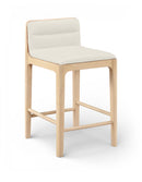Ellis - Vegan Leather Upholstered Counter Stool (Set of 2) - Natural Base