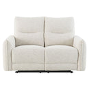 Lalisa - Power Motion Loveseat With USB Port - Cream Chenille