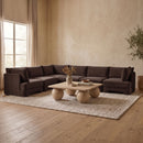 Hammond - Velvet Performance Fabric Upholstered 7 Piece U-Shaped Armless Sectional