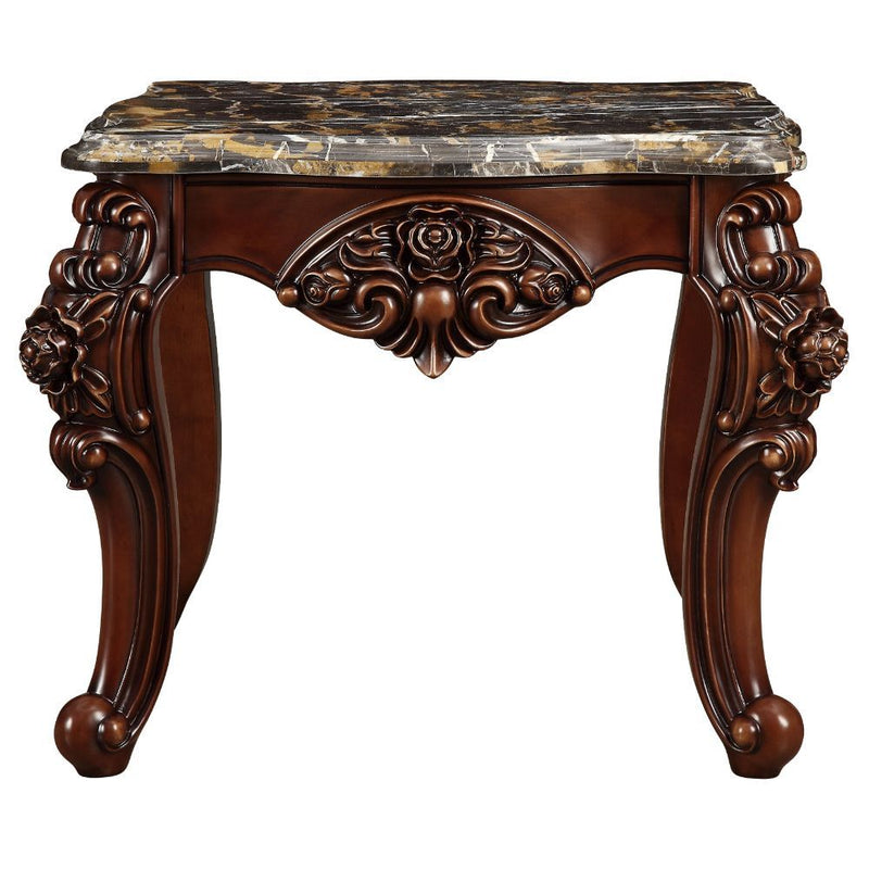 Forsythia - End Table - Marble Top & Walnut