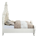 Vanaheim - Eastern King Bed - Beige Synthetic Leather & Antique White