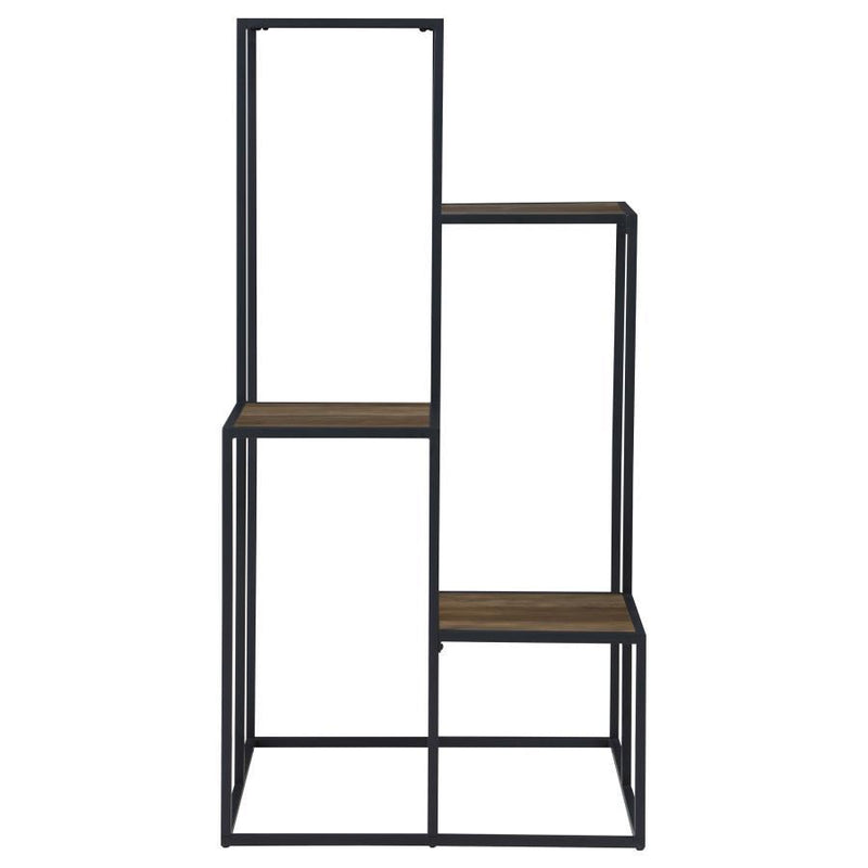 Rito - 4-Tier Display Shelf - Rustic Brown And Black