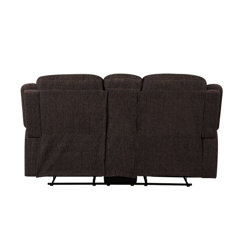 Madden - Motion Loveseat With Console - Brown Chenille