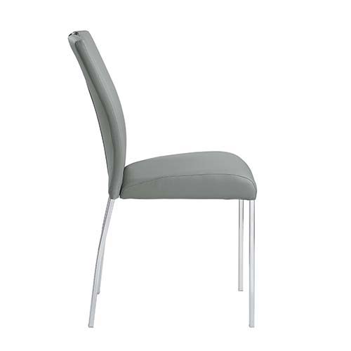 Pagan - Side Chair (Set of 2) - Gray PU & Chrome Finish