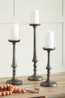 Eravell - Candle Holder Set (Set of 3) - Pewter Finish