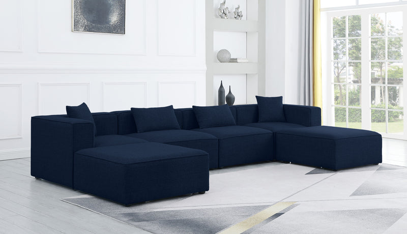 Cube - Linen 6 Piece Modular Double Chaise Sectional
